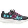 Kids Skechers Casual | Girls' Skechers Little Kid & Big Kid Jumpsters Wishful Star Light-Up Sneakers Blk/Pink/Silver