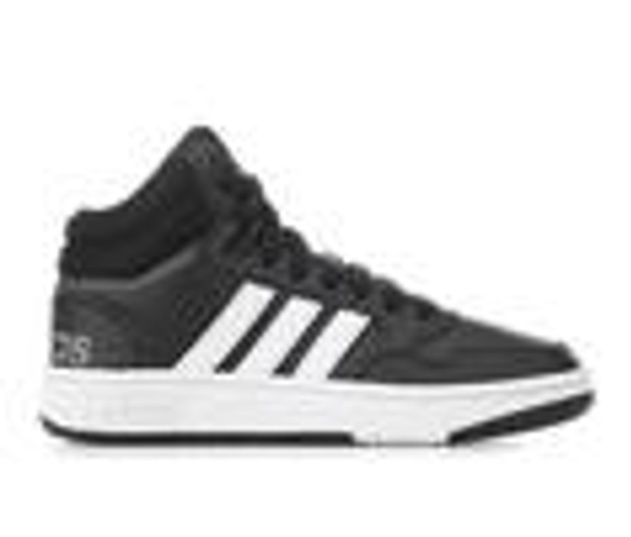 Kids Adidas Athletics & Sneakers | Boys' Adidas Little Kid & Big Kid Hoops Mid 3.0 Sneakers Black/White