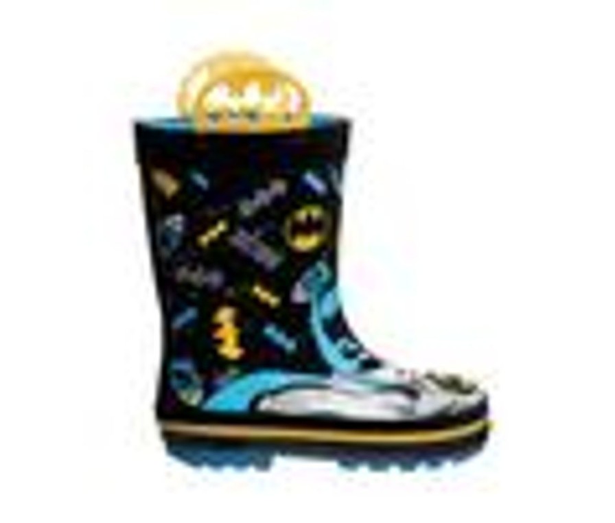 Kids DC Comics Boots | Boys' Dc Comics Toddler & Little Kid Splashy Batboy Rain Boots Black/Blue