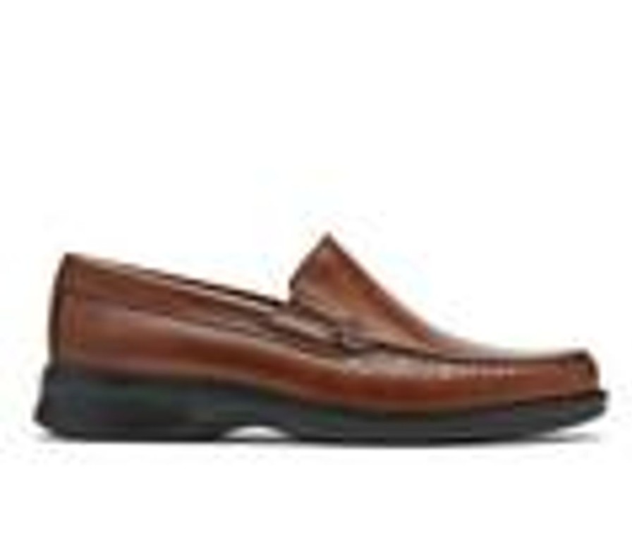 Men Rockport Loafers | Men'S Rockport Palmer Venetian Loafers Cognac Antique