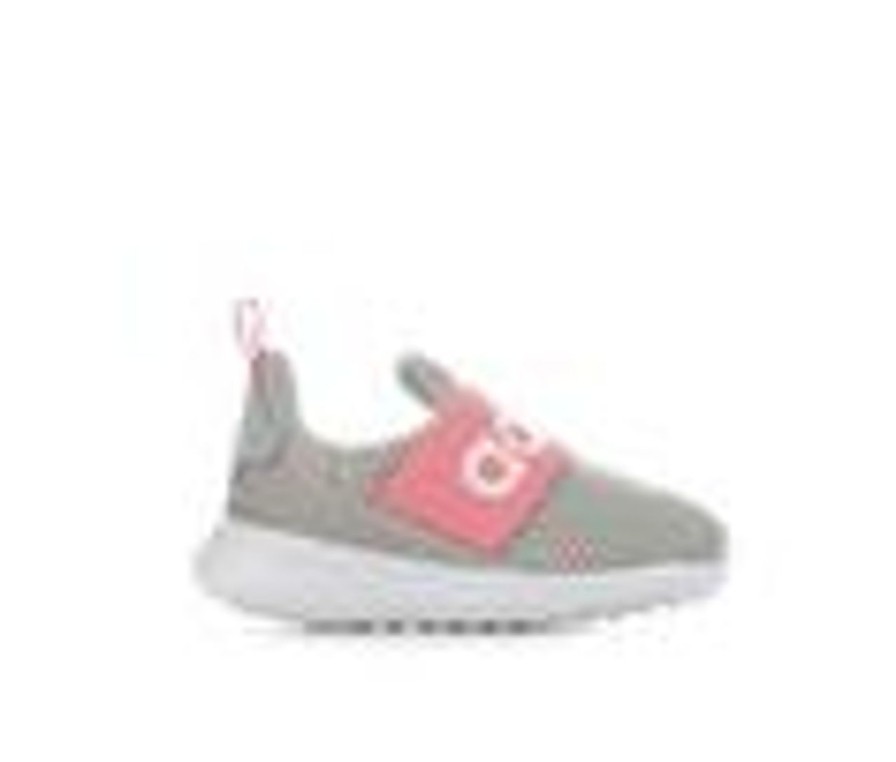 Kids Adidas Athletics & Sneakers | Girls' Adidas Toddler Lite Racer Adapt 4.0 Sustainable Running Shoes Grey/Grey/Pop