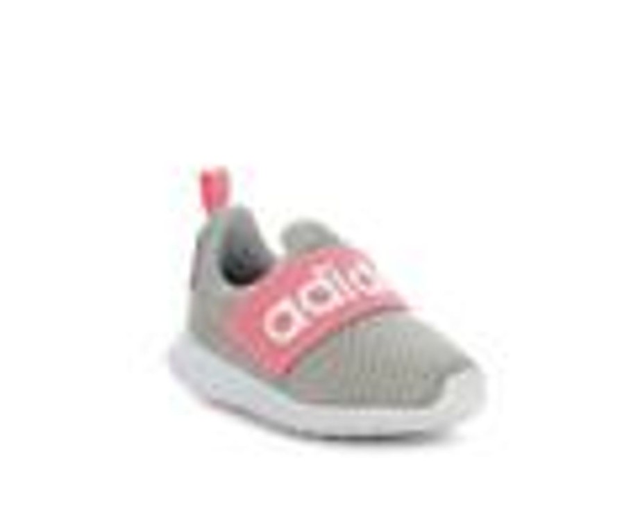 Kids Adidas Athletics & Sneakers | Girls' Adidas Toddler Lite Racer Adapt 4.0 Sustainable Running Shoes Grey/Grey/Pop