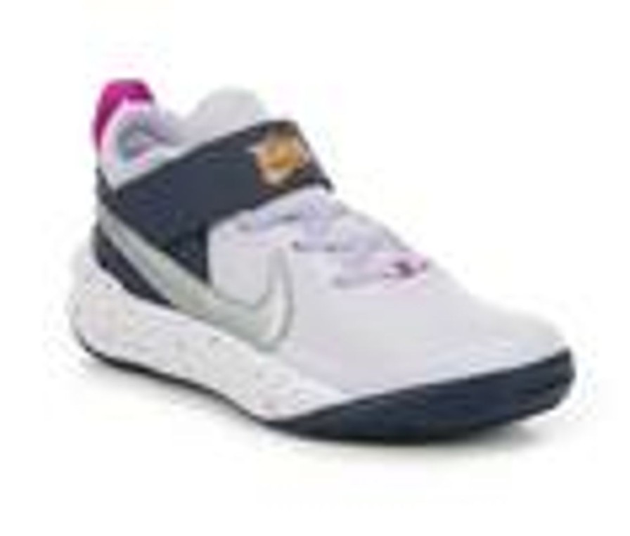 Kids Nike Athletics & Sneakers | Girls' Nike Little Kid Team Hustle D10 Se Basketball Shoes Purple/Slvr/Blu