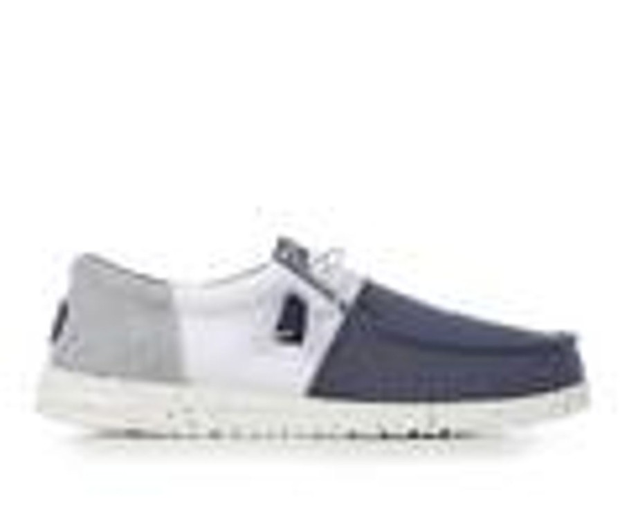 Men HEYDUDE Loafers And Slip-Ons | Men'S Heydude Wally Tri Varsity Slip-On Shoes Navy