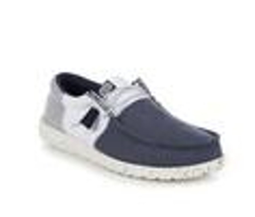 Men HEYDUDE Loafers And Slip-Ons | Men'S Heydude Wally Tri Varsity Slip-On Shoes Navy