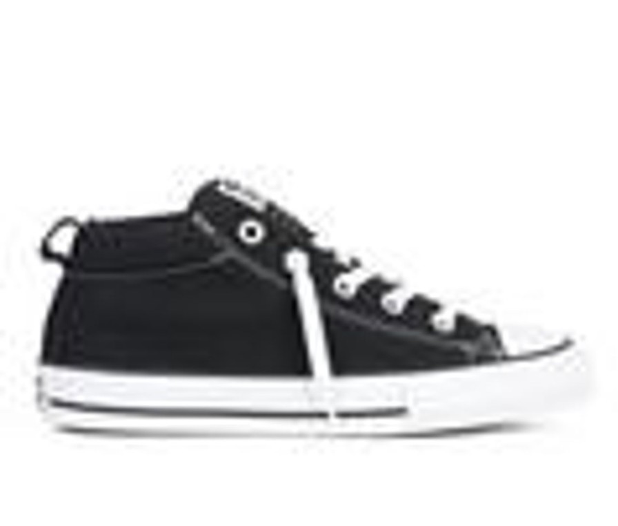 Kids Converse Athletics & Sneakers | Kids' Converse Big Kid Chuck Taylor All Star Street Mid Slip-On Sneakers Black/White