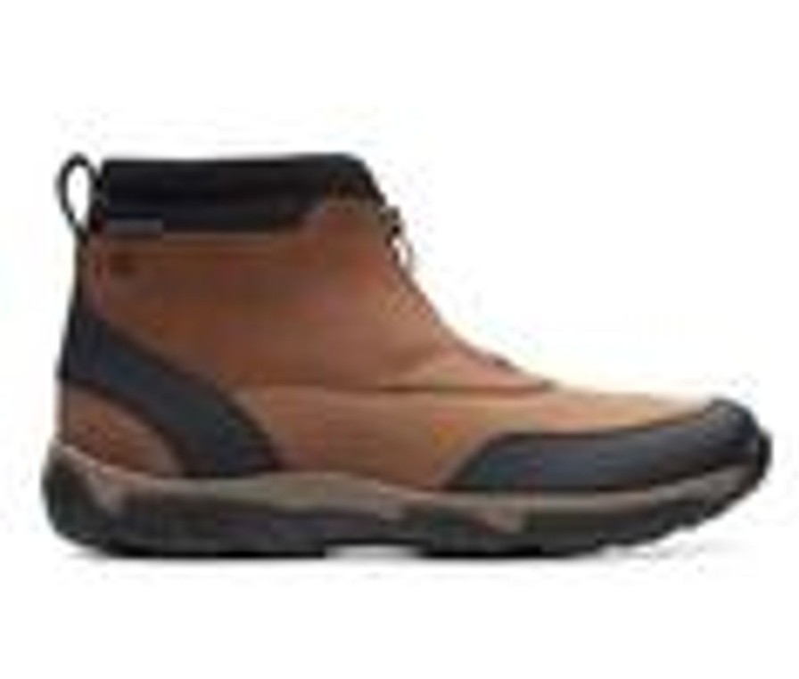 Men Clarks Winter And Snow Boots | Men'S Clarks Grove Zip Ii Winter Boots Dark Tan Lea