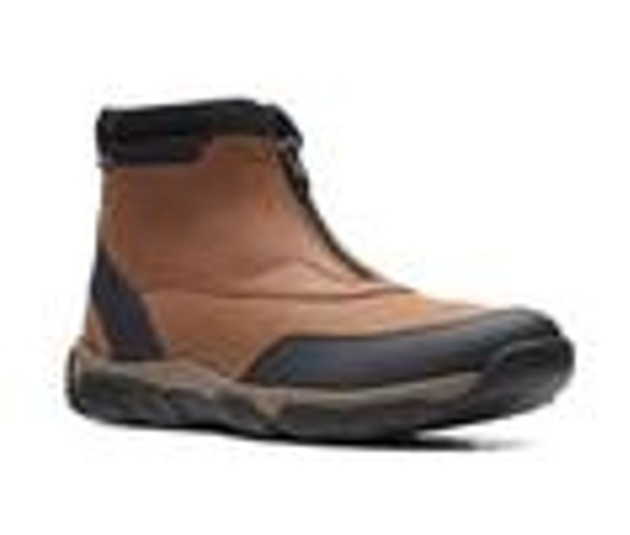 Men Clarks Winter And Snow Boots | Men'S Clarks Grove Zip Ii Winter Boots Dark Tan Lea