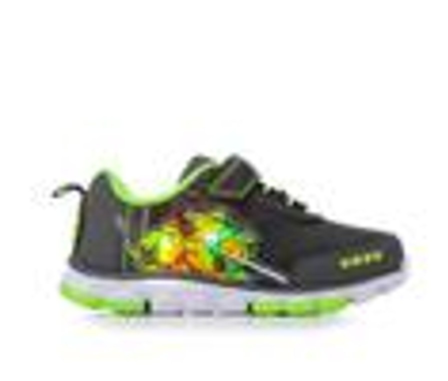 Kids Nickelodeon Casual | Boys' Nickelodeon Toddler & Little Kid Tmnt 14 Light-Up Sneakers Black/Green