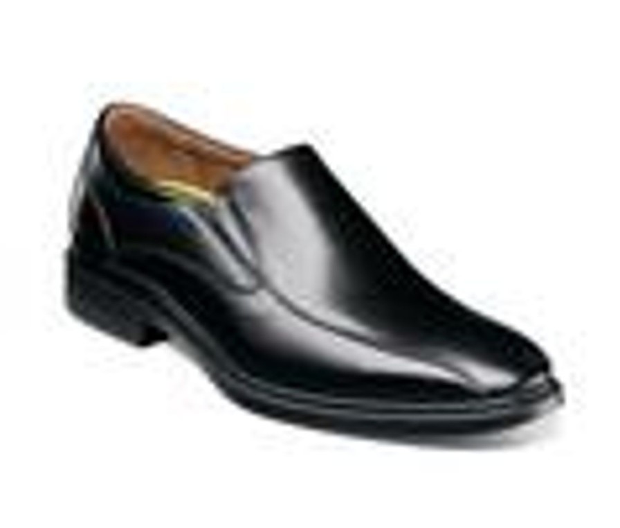 Men Florsheim Loafers | Men'S Florsheim Forecast Bike Toe Slip On Dress Shoes Black