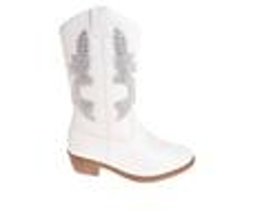 Kids Kensie Girl Boots | Girls' Kensie Girl Little Kid & Big Kid Dimmit Details Cowboy Boots White