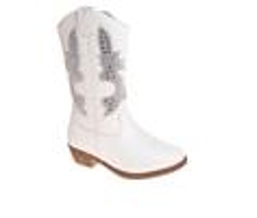 Kids Kensie Girl Boots | Girls' Kensie Girl Little Kid & Big Kid Dimmit Details Cowboy Boots White