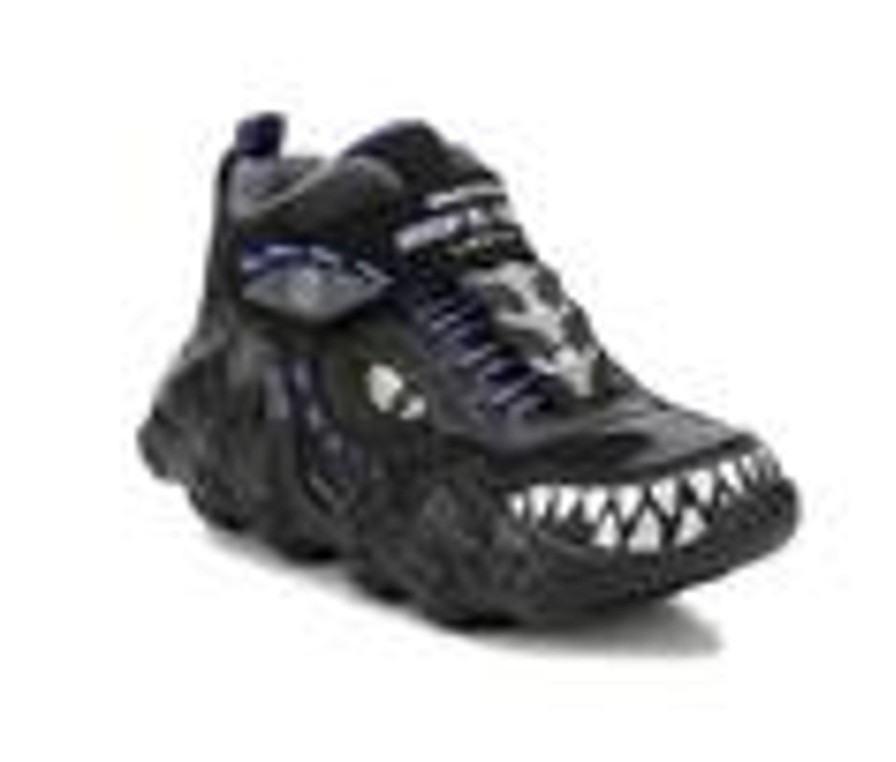 Kids Skechers Casual | Boys' Skechers Little Kid & Big Kid Skech-O-Saurus Light-Up Mid-Top Sneakers Black/Charcoal