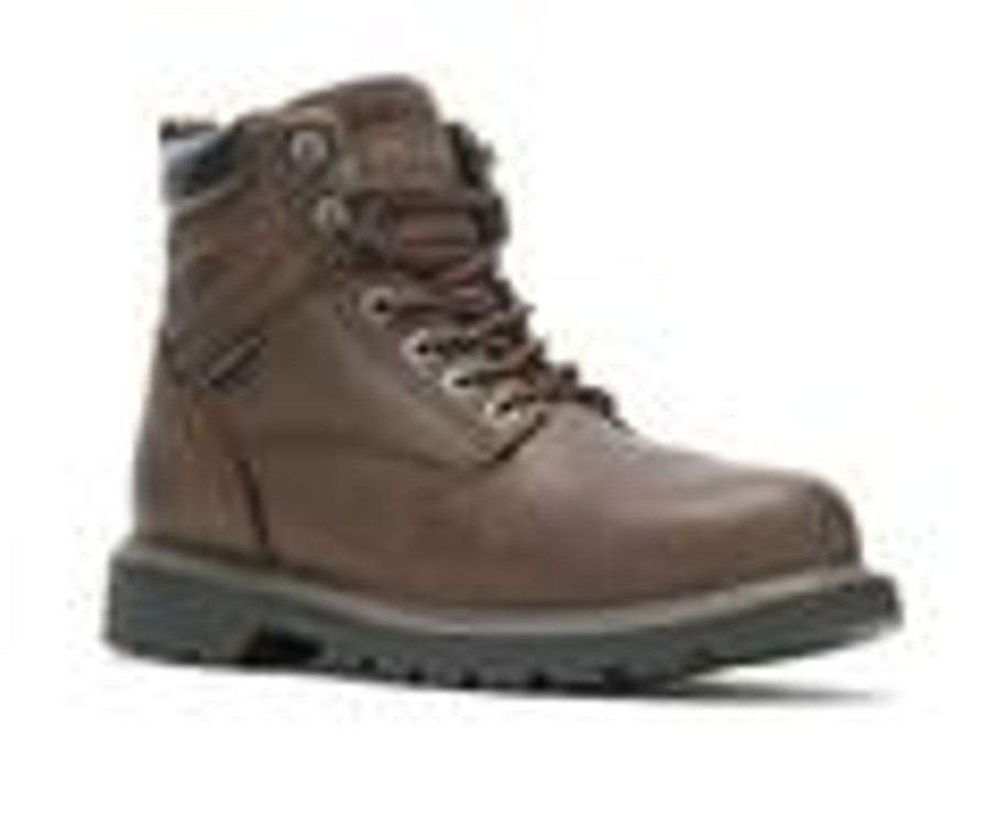 Men Wolverine Waterproof | Men'S Wolverine Floorhand Waterproof Steel Toe Work Boots Dark Brown