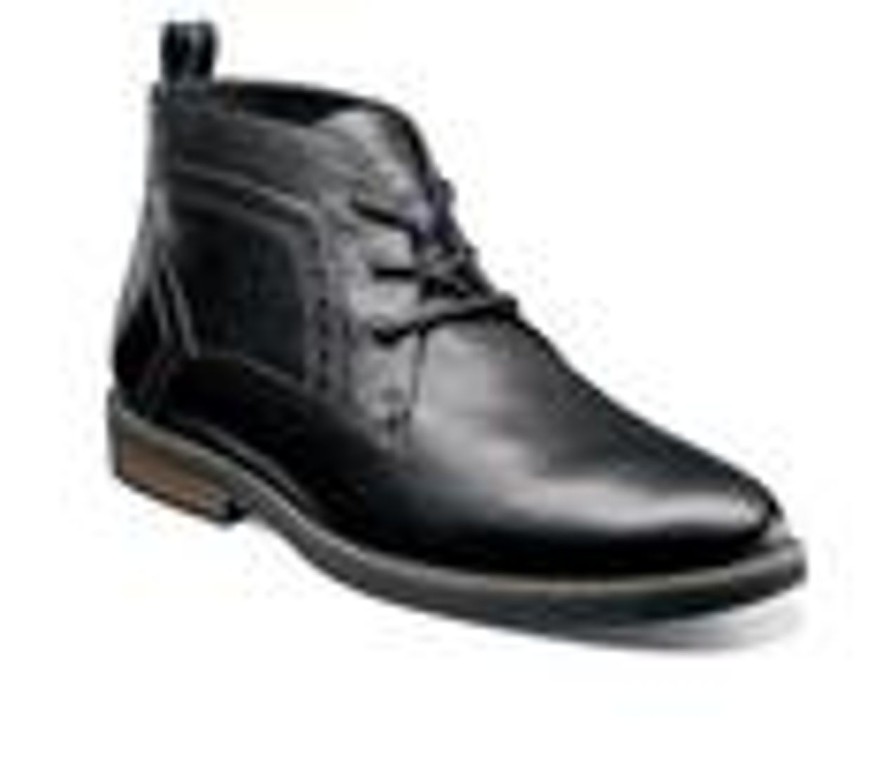 Men Nunn Bush Boots | Men'S Nunn Bush Ozark Plain Toe Chukka Boots Black Tumbled