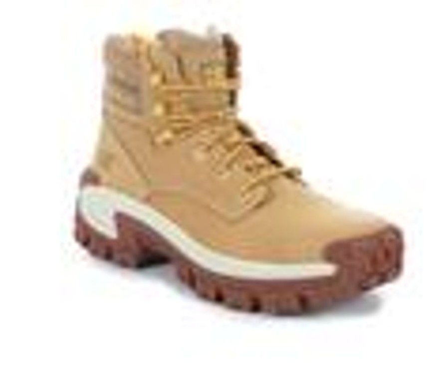 Men Caterpillar Steel Toe | Men'S Caterpillar Invader Steel Toe Work Boots Honey Reset