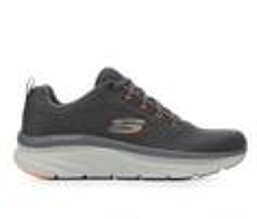 Men Skechers Walking And Hiking | Men'S Skechers 232364 D'Lux Walker Walking Shoes Grey/Orange