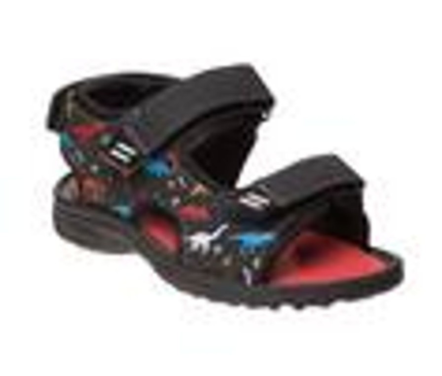 Kids Rugged Bear Sandals | Boys' Rugged Bear Toddler Rb88290H Open Toe Dinosaur Sport Sandals Black Dino