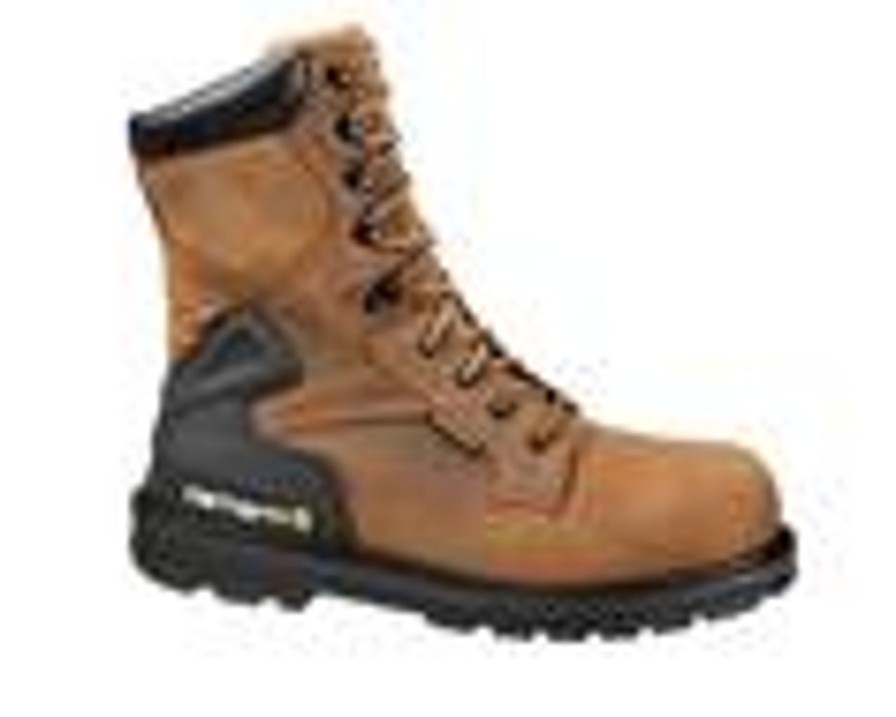 Men Carhartt Electric Hazard | Men'S Carhartt Cmw8200 Steel Toe Waterproof Work Boots Bison Brown