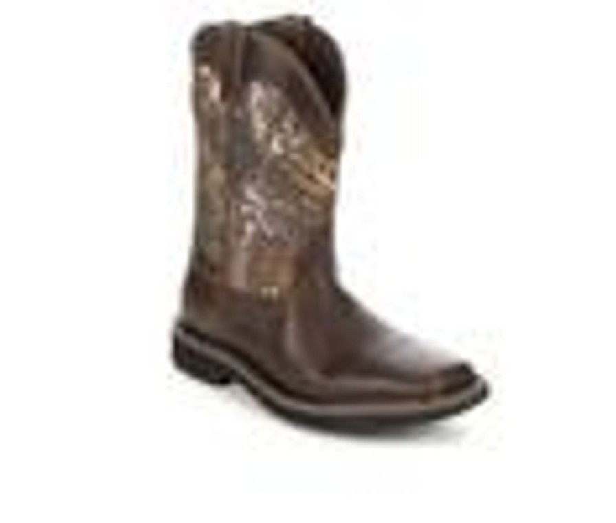 Men Justin Boots Soft Toe | Men'S Justin Boots Se4676 Stampede Cowboy Boots Real Tree Camo