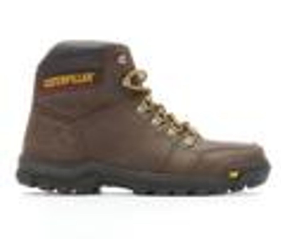 Men Caterpillar Soft Toe | Men'S Caterpillar Outline Soft Toe Work Boots Dark Brown