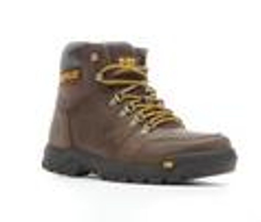 Men Caterpillar Soft Toe | Men'S Caterpillar Outline Soft Toe Work Boots Dark Brown