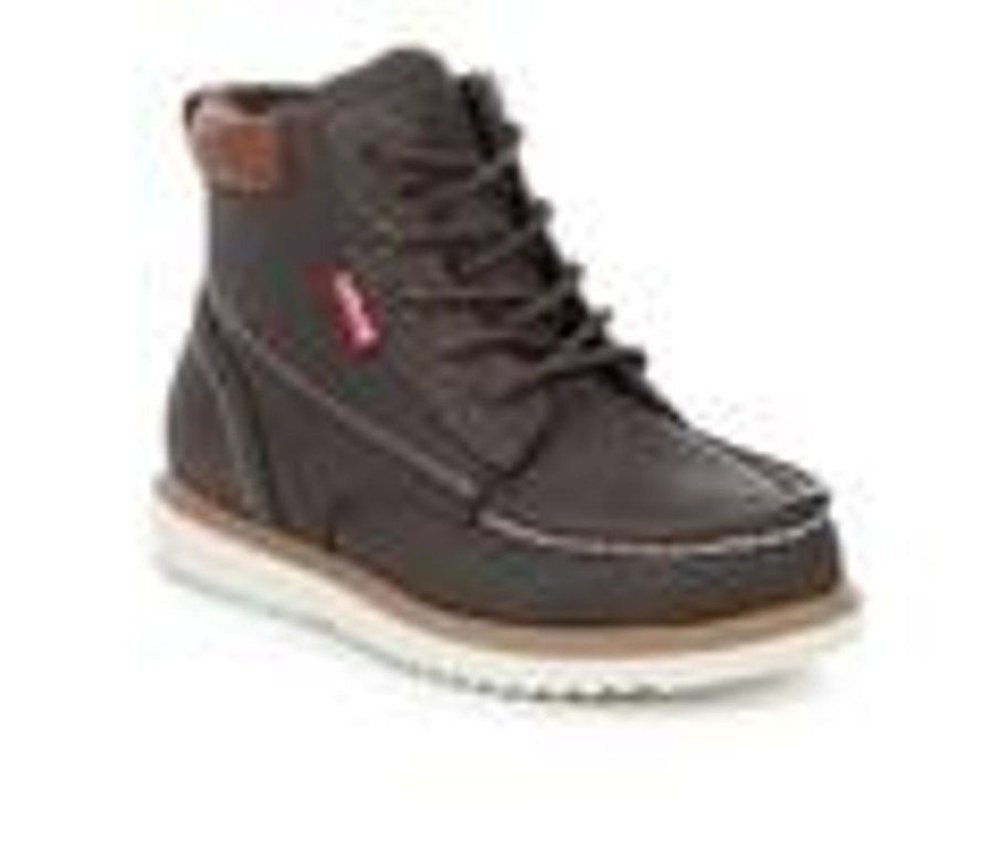 Kids Levis Boots | Boys' Levis Big Kid Dean Waxed Ul Lace-Up Boots Brown/Tan