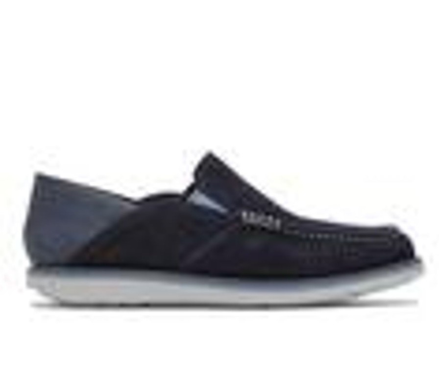 Men Rockport Loafers And Slip-Ons | Men'S Rockport Tucker Venetian Casual Loafers New Dress Blues