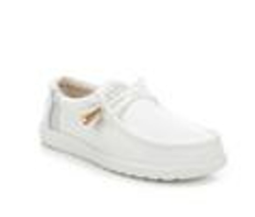 Men HEYDUDE Loafers And Slip-Ons | Men'S Heydude Wally Break Stitch Slip-On Shoes White