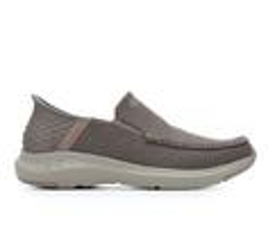 Men Skechers Loafers And Slip-Ons | Men'S Skechers 204804 Ralven Slip-Ins Casual Loafers Taupe