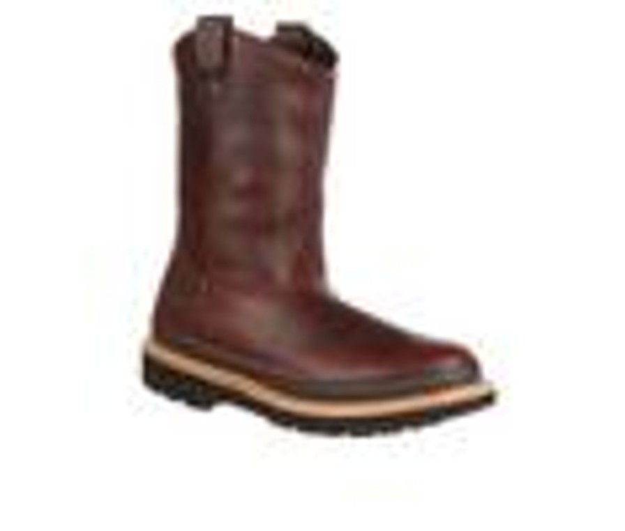 Men Georgia Boot Soft Toe | Men'S Georgia Boot Giant Wellington Pull-On Work Boots Soggy Brown