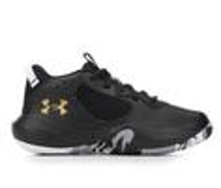 Kids Under Armour Athletics & Sneakers | Boys' Under Armour Little Kid Lockdown 6 Basketball Shoes Blk/Wht/Gold