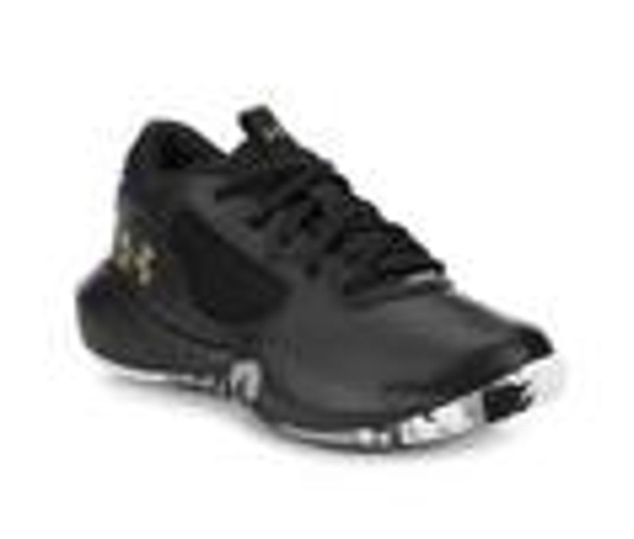 Kids Under Armour Athletics & Sneakers | Boys' Under Armour Little Kid Lockdown 6 Basketball Shoes Blk/Wht/Gold