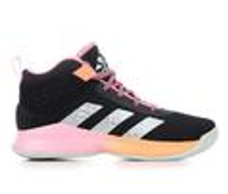 Kids Adidas Athletics & Sneakers | Girls' Adidas Little Kid & Big Kid Cross 'Em Up Wide Width Basketball Shoes Bk/Slvr/Pnkfade