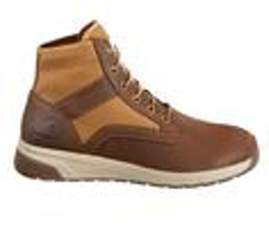 Men Carhartt Electric Hazard | Men'S Carhartt Force Nano-Composite Toe Work Boots Brown Leather