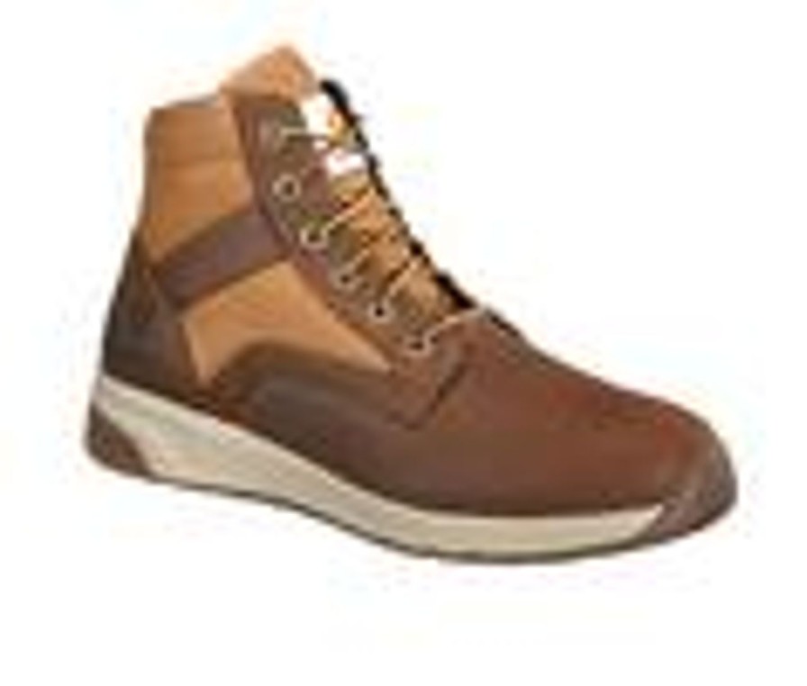 Men Carhartt Electric Hazard | Men'S Carhartt Force Nano-Composite Toe Work Boots Brown Leather