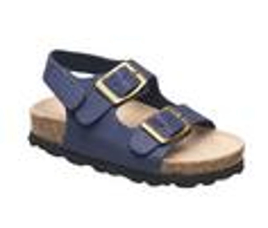 Kids Lucky Brand Sandals | Boys' Lucky Brand Toddler Blanc Footbed Sandals Navy