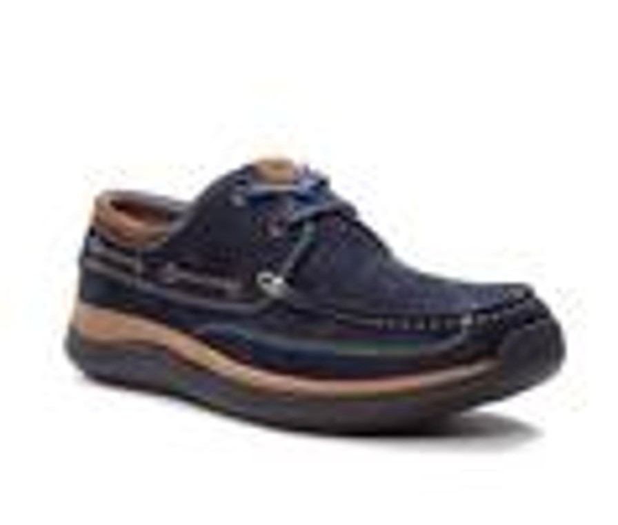 Men Propet Boat Shoes | Men'S Propet Pomeroy Boat Shoes Navy