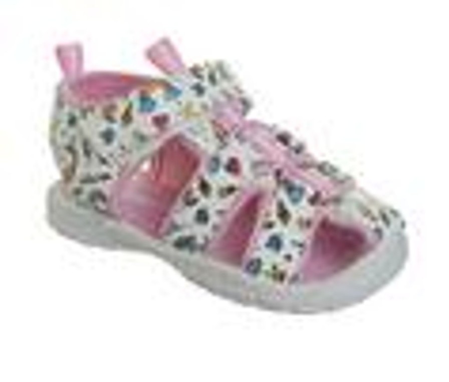 Kids Rugged Bear Sandals | Girls' Rugged Bear Infant Unicorn And Rainbows 5-10 Sandals White/Pink