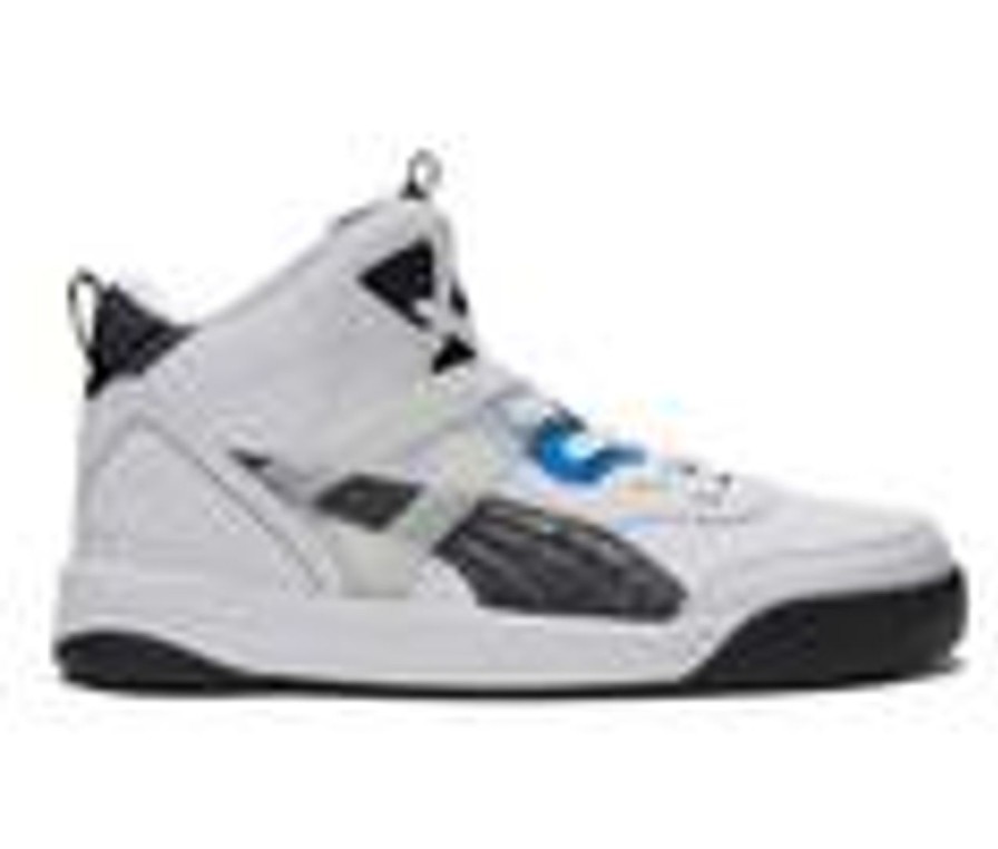 Men Puma High Tops | Men'S Puma Backcourt Mid Cyber Week Sneakers White/Blk/Blue