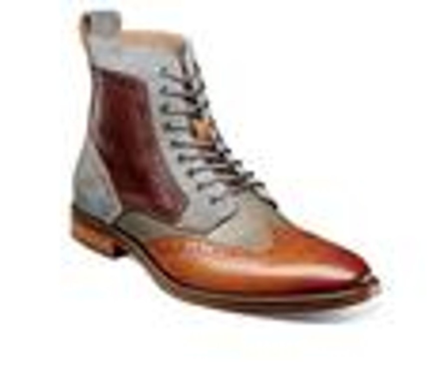 Men Stacy Adams Boots | Men'S Stacy Adams Finnegan Dress Shoes Cognac Multi