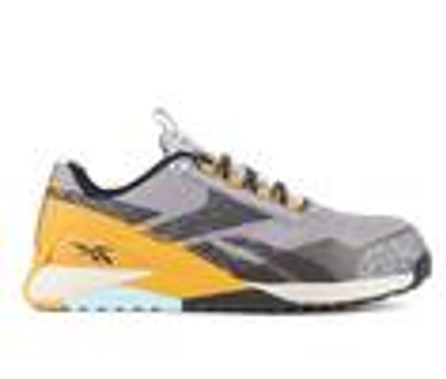 Men REEBOK WORK Composite And Alloy Toe | Men'S Reebok Work Nano X1 Adventure Work Rb3482 Work Shoes Silv/Grey/Black