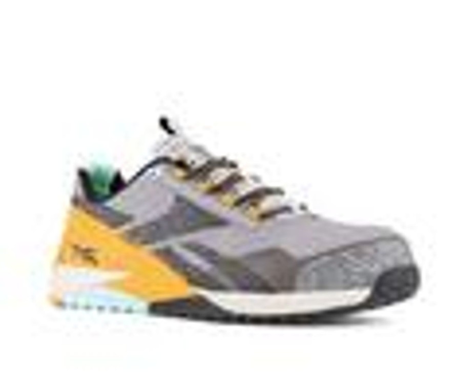 Men REEBOK WORK Composite And Alloy Toe | Men'S Reebok Work Nano X1 Adventure Work Rb3482 Work Shoes Silv/Grey/Black