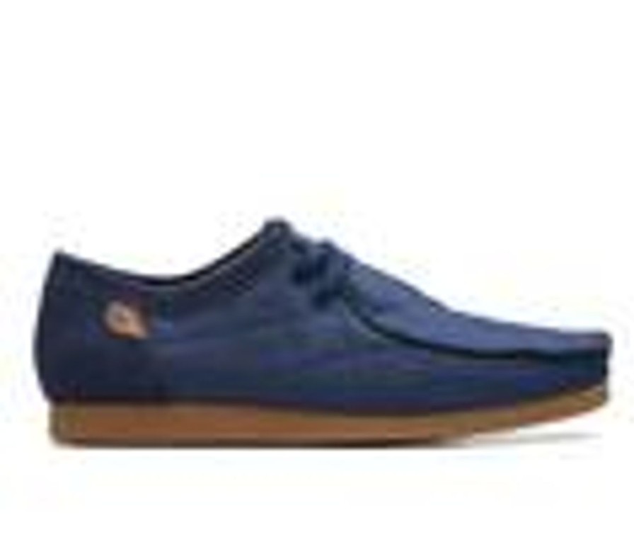 Men Clarks Loafers And Slip-Ons | Men'S Clarks Shacre Ii Step Casual Shoes Navy Textile