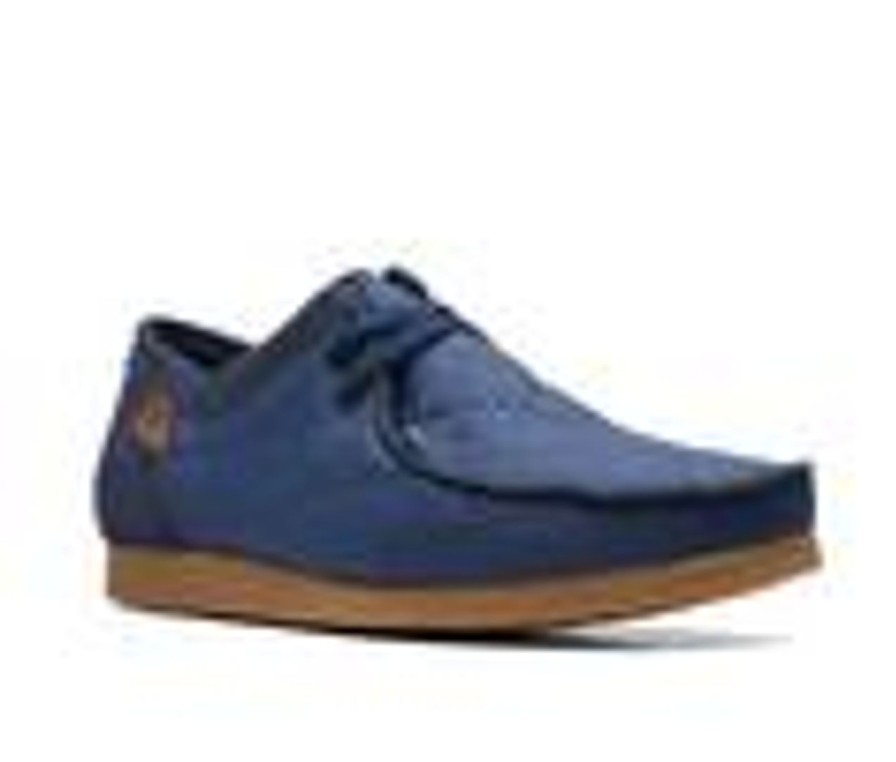 Men Clarks Loafers And Slip-Ons | Men'S Clarks Shacre Ii Step Casual Shoes Navy Textile