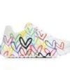 Kids Skechers Athletics & Sneakers | Girls' Skechers Little Kid & Big Kid Uno Lite Heart Wedge Sneakers White/Multi