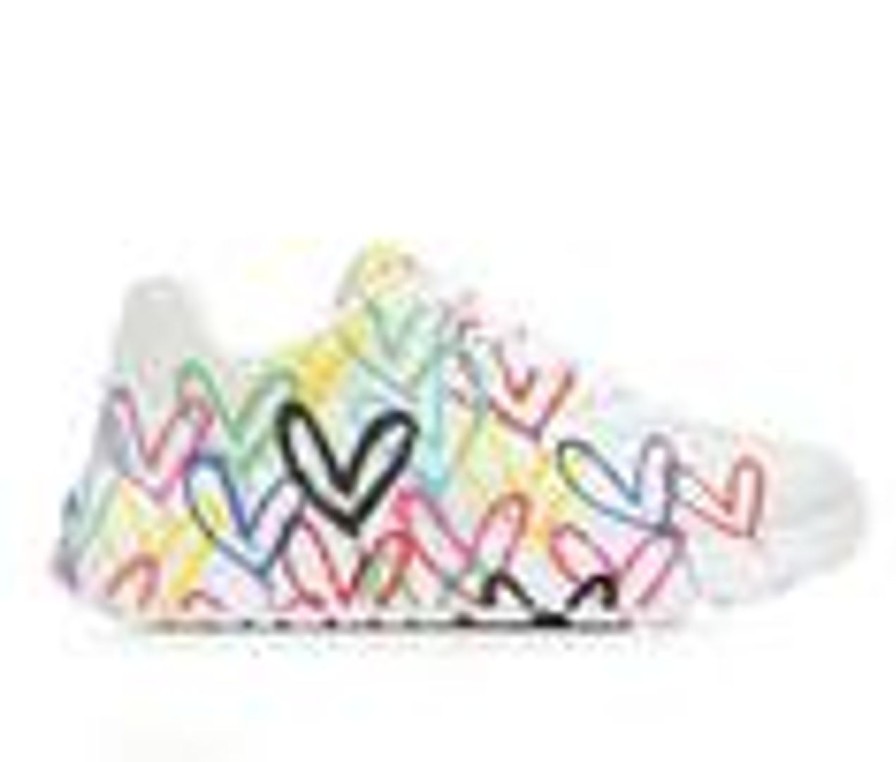 Kids Skechers Athletics & Sneakers | Girls' Skechers Little Kid & Big Kid Uno Lite Heart Wedge Sneakers White/Multi