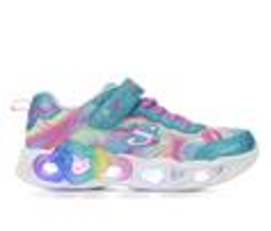 Kids Skechers Casual | Girls' Skechers Little Kid & Big Kid Infinite Heart Light-Up Sneakers Turq/Multi