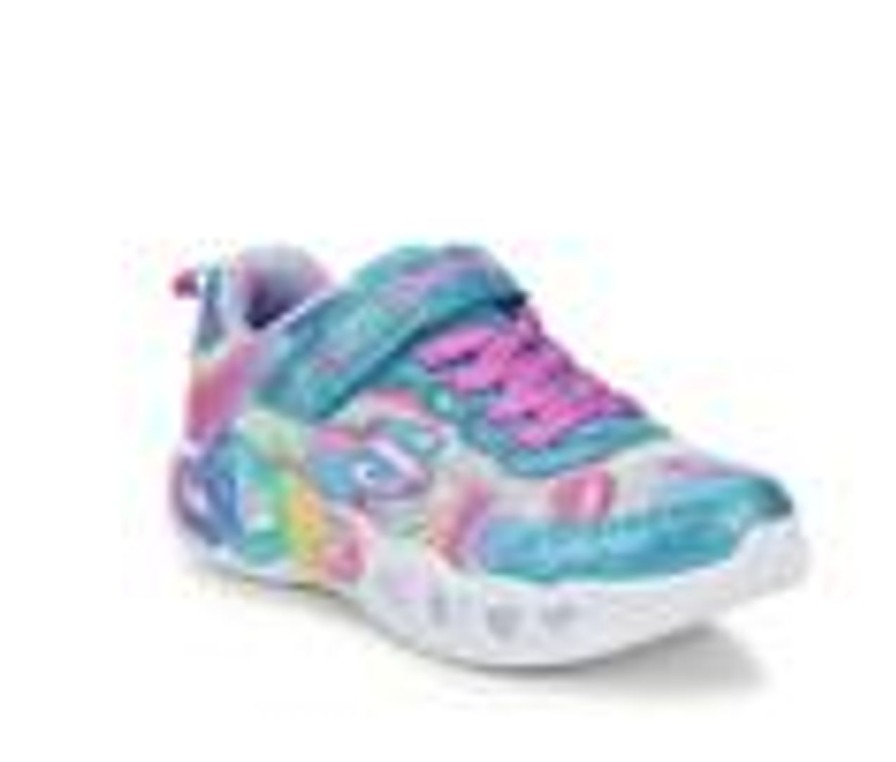 Kids Skechers Casual | Girls' Skechers Little Kid & Big Kid Infinite Heart Light-Up Sneakers Turq/Multi