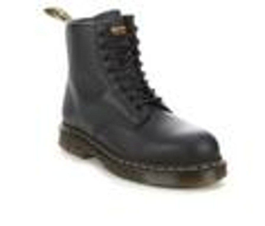 Men Dr. Martens Steel Toe | Men'S Dr. Martens 1460 Slip Resistant Steel Toe Work Boots Black